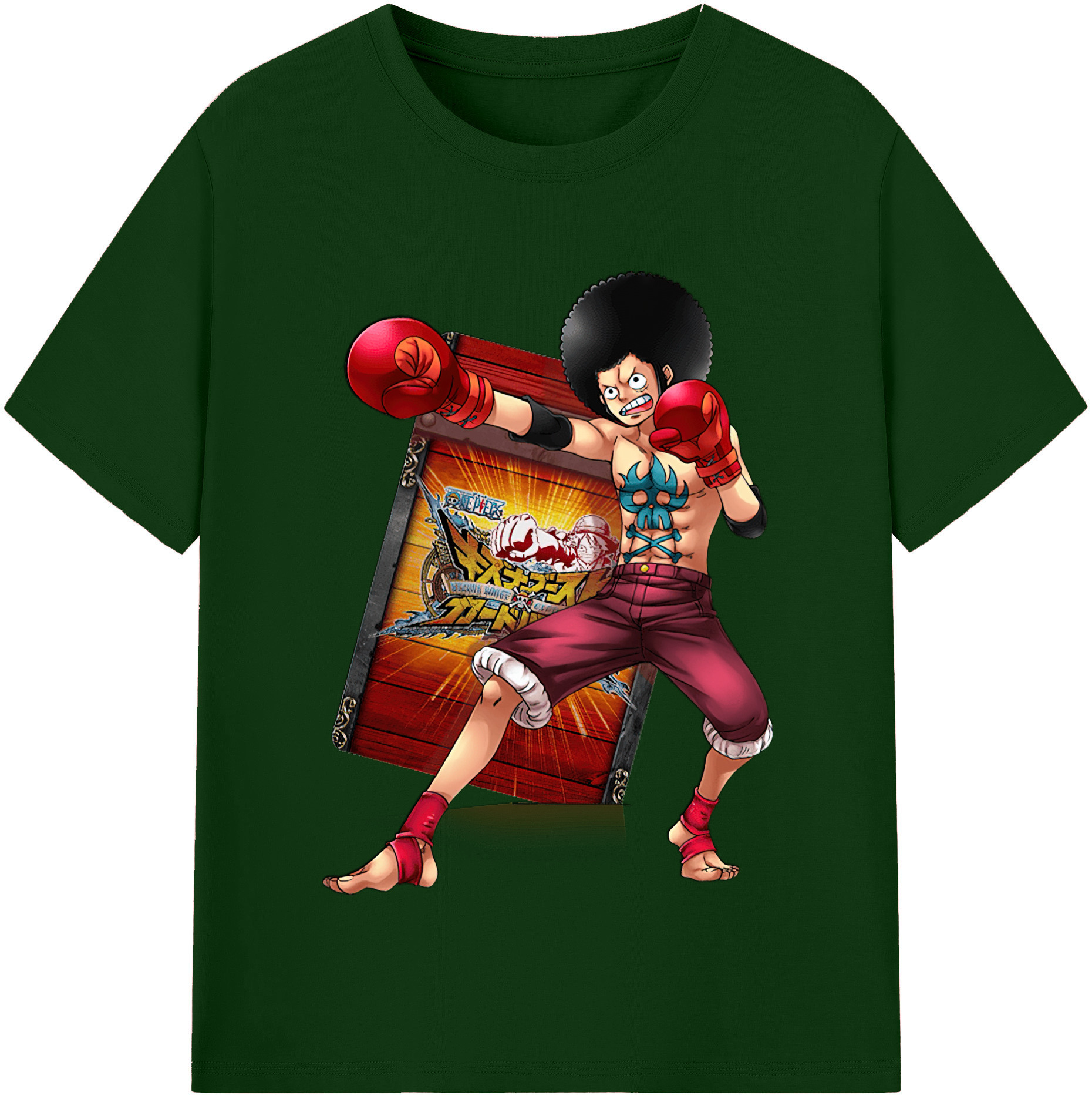 ワンピース モンキー・D・ルフィ ONE PIECE Monkey D. Luffy 綿100％半袖Tシャツ（フロントプリント）